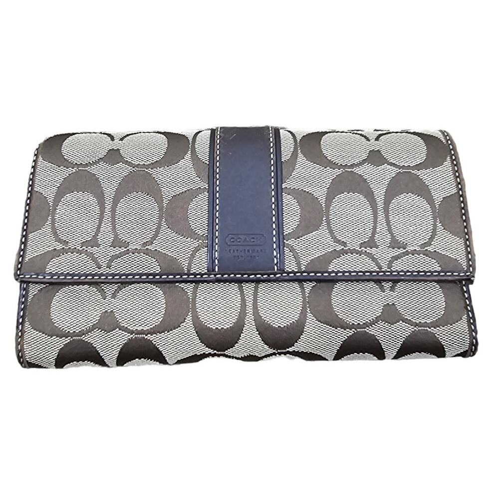 Coach Signature Stagecoach Monogram Brown Wallet - Picture 1 of 3